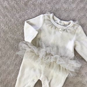 First Impressions One Piece Romper Tutu Cream